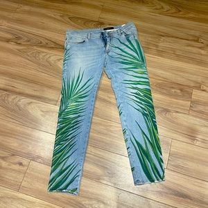 Dolce and Gabbana Palm Tree Leaf Jeans